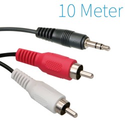 Audio Jack 3.5 mm Stereo Audiokabel naar 2x Tulp Male Kabel 10M