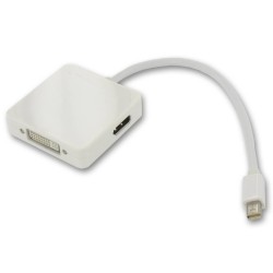 Thunderbolt Mini Dp naar DVI-HDMI & Displayport Witte Adapter Thunderbolt Mini Dp naar DVI-HDMI & Displayport Witte Adapter