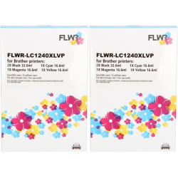 Brother LC-1240 FLWR Multipack (2 Sets) 377ml XXL Cartridges