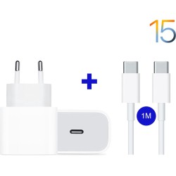 Samsung / iPhone 30W USB-C Sneloplader met 1M Kabel Samsung / iPhone 30W USB-C Sneloplader met 1M Kabel