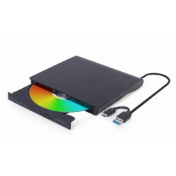 Externe CD/DVD brander/speler met USB-C & USB Zwart Externe CD/DVD brander/speler met USB-C & USB Zwart