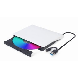 Externe USB CD/DVD brander/speler met USB-C & USB Zwart/Wit Externe USB CD/DVD brander/speler met USB-C & USB Zwart/Wit