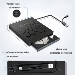 Externe USB3.0 Type-C High Speed External DVD VCD CD Brander/Speler Externe USB3.0 Type-C High Speed External DVD VCD CD Brander/Speler
