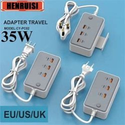 Multipoort Usb Oplader 35W voor mobiel en tablet (Wit) Multipoort Usb Oplader 35W voor mobiel en tablet (Wit)