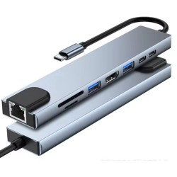 USB-C 3.0 8 in 1 met RJ45 MacBook Pro/Air 4K Hub USB-C 3.0 8 in 1 met RJ45 MacBook Pro/Air 4K Hub