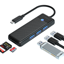 Orico 3 Poort USB 3.0 Type-C Hub met Kaartlezer Orico 3 Poort USB 3.0 Type-C Hub met Kaartlezer