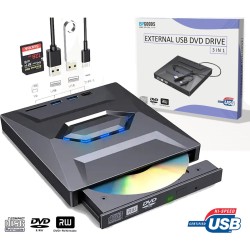 Externe USBA 3.0 / Type-C Dvd RW 4in1 Optische Dvd Brander Externe USBA 3.0 / Type-C Dvd RW 4in1 Optische Dvd Brander