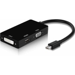 Displayport Mini Thunderbolt naar Hdmi Vga Dvi Converter 4K Zwarte Adapter Displayport Mini Thunderbolt naar Hdmi Vga Dvi Converter 4K Zwarte Adapter